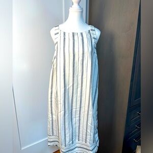 Anthropologie Lined Linen Sun Dress Size 14